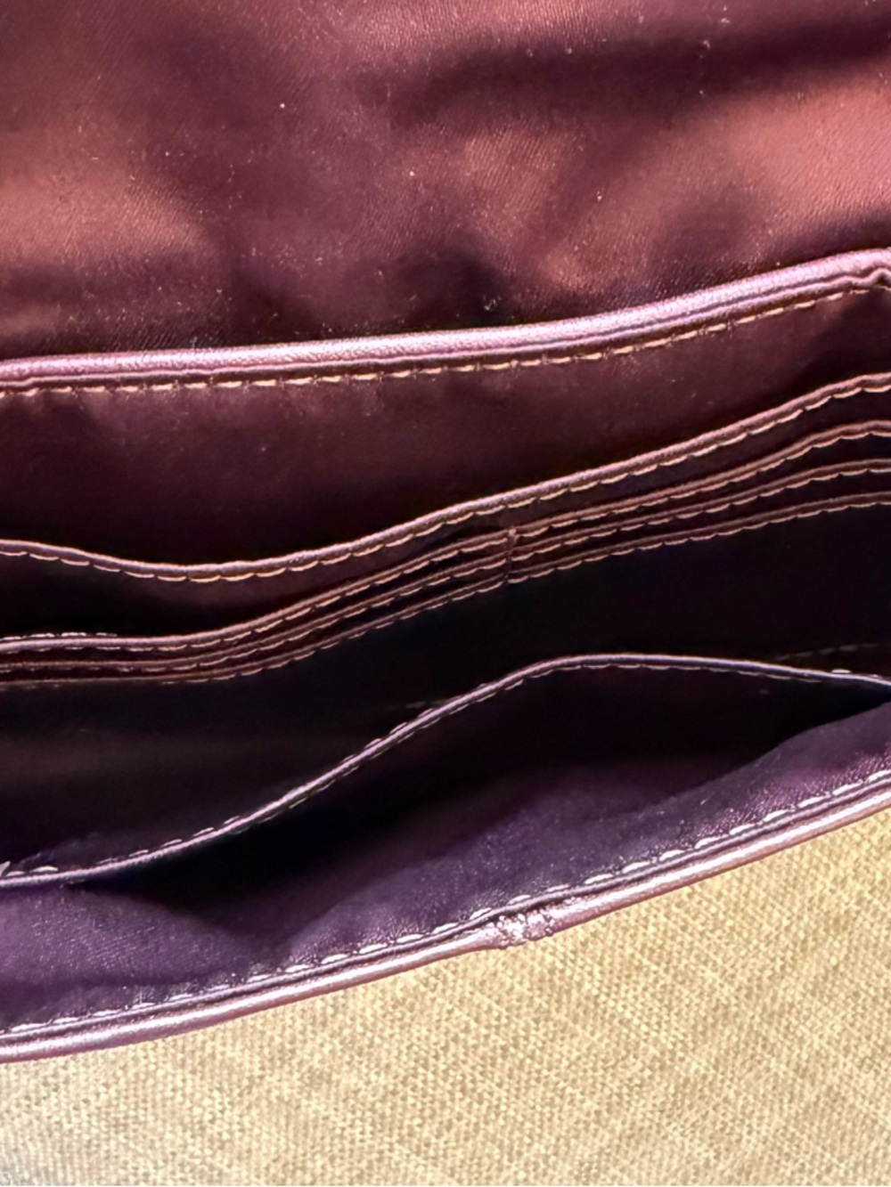 COACH Campbell Soft Burgundy Leather Wristlet with Gold Hardware - Picture 5 of 7
